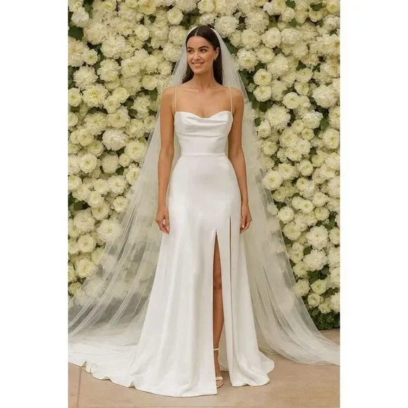 GIGII'S Women's Aure Shine Maxi Dress Bridal White size S Preloved - Picture 1 of 5